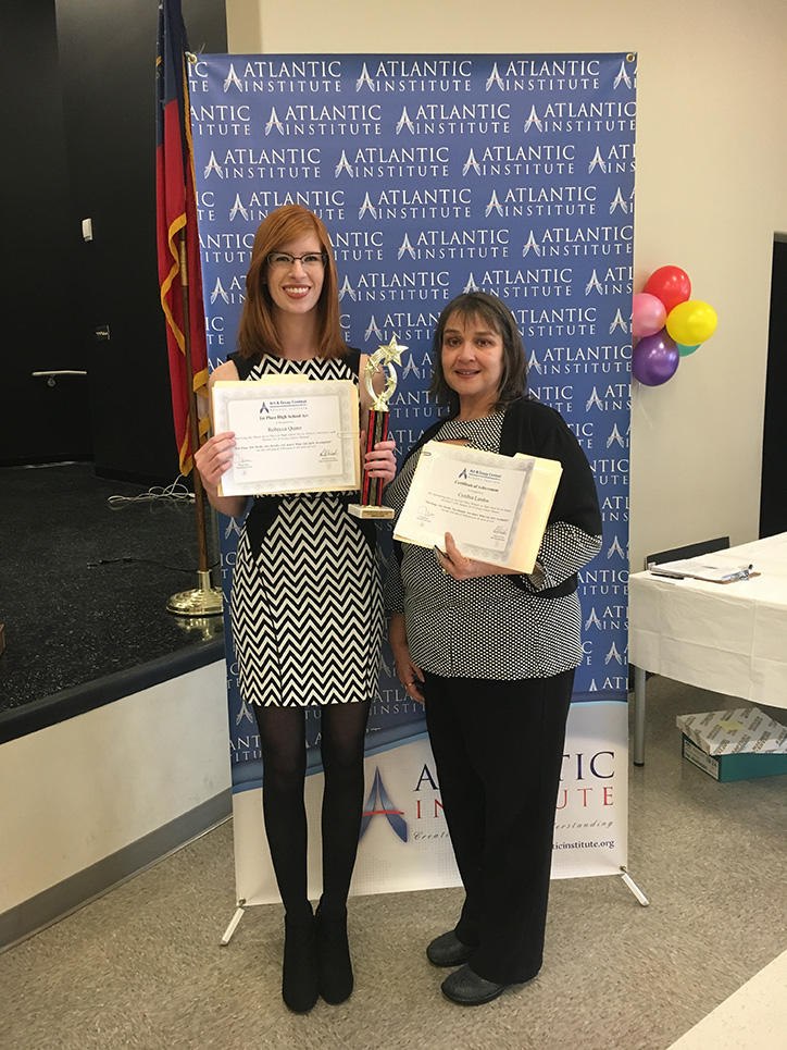 Atlantic Institute Honors Georgia Students And Teachers At Art And Essay Contest Awards Ceremony studentandteacher.jpg