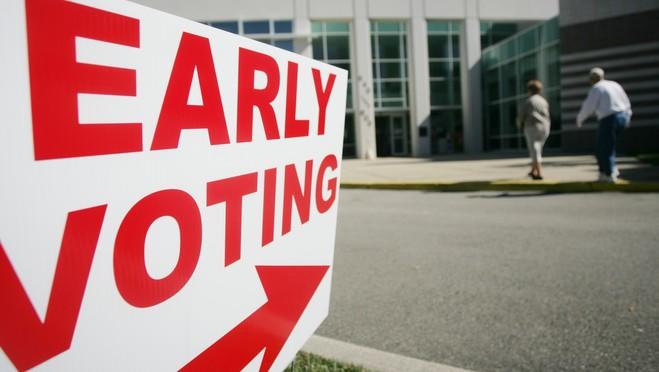 An early voting sign