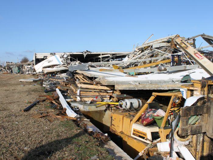 A tornado destroyed a plant in Adairsville, Ga. on Jan. 20, 2013.
