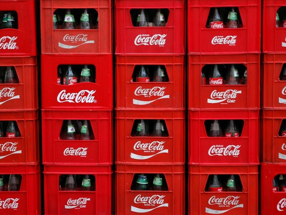 Coca-Cola bottles awaiting delivery