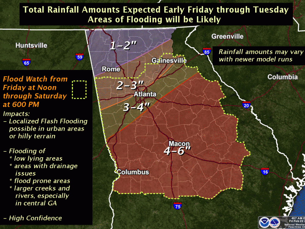 Flooding, Rain For Central Ga. Friday Public Broadcasting