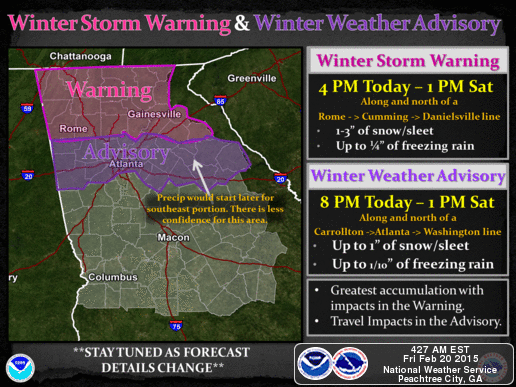 Winter weather map Winter weather map