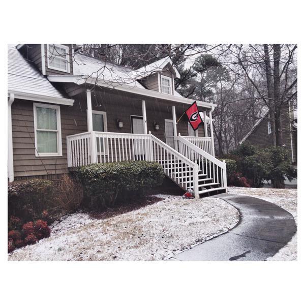 snow coated house in marietta