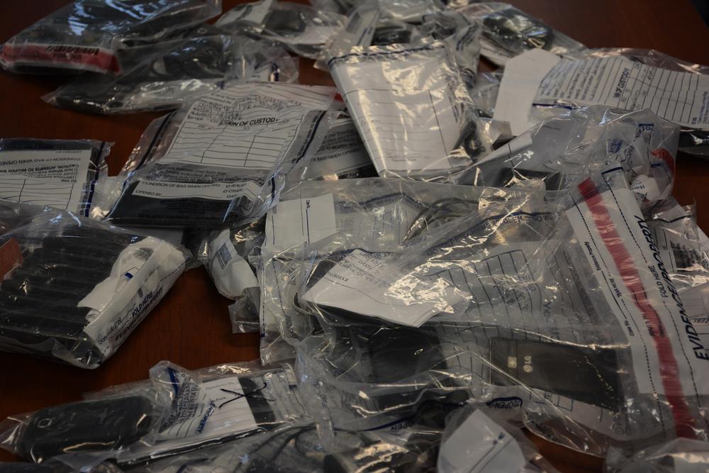 Phones like those involved in the activity cited in the indictments. (Sam Whitehead/GPB News) Phones like those involved in the activity cited in the indictments. (Sam Whitehead/GPB News)