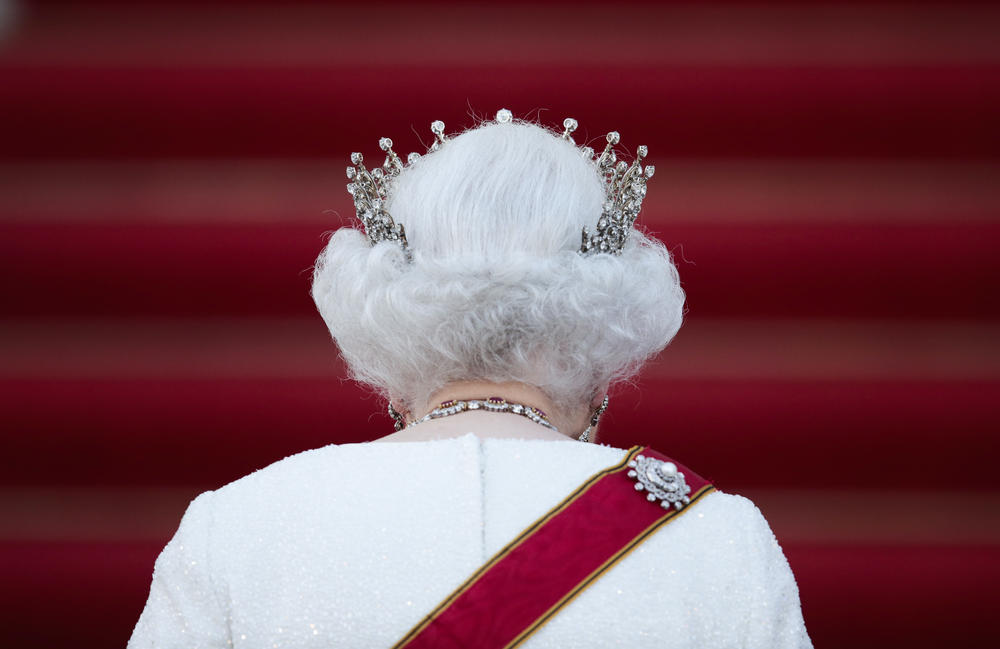 Queen Elizabeth II arrives for an official state dinner at Bellevue Palace, the German president's residence, in Berlin in June 2015.