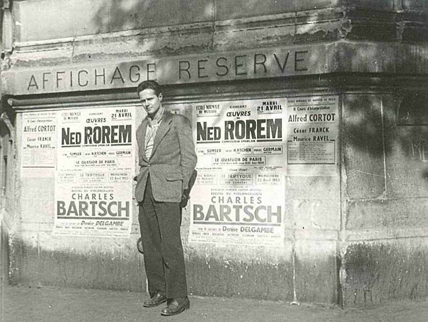 Composer Ned Rorem in 1953 in Paris, where he lived for nearly a decade and wrote his infamous <em>Paris Diary</em>.