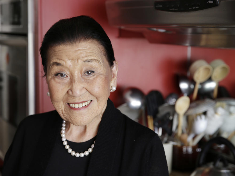 Cecilia Chiang poses in her kitchen in 2014. She told NPR that when she first arrived in the U.S., she was shocked by the food most Americans considered to be Chinese.