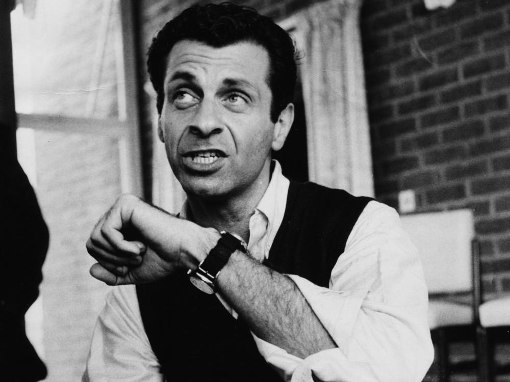 Comedian Mort Sahl cracks a joke at a press conference in London on July 10, 1961.