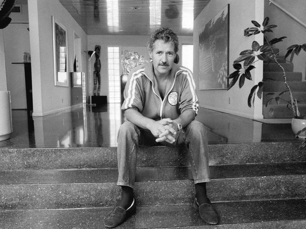 Alex Trebek began hosting <em>Jeopardy!</em> in 1984. He is shown above in his Los Angeles home in 1988.