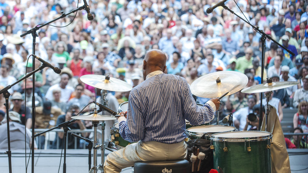 Roy Haynes plays with his band, Fountain of Youth, at the City Parks Foundation's Charlie Parker Jazz Festival, held at the Richard Rodgers Amphitheater in New York City's Marcus Garvey Park on Aug. 25, 2012.