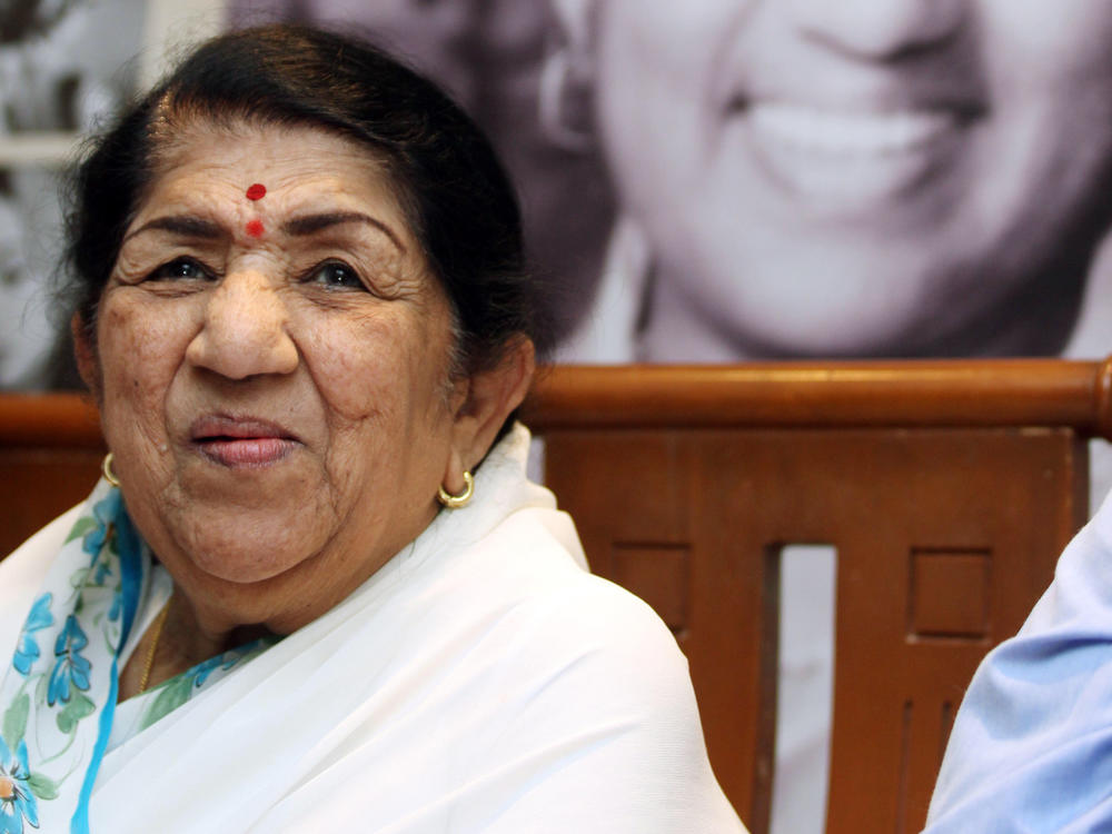 Indian Bollywood playback singer Lata Mangeshkar in 2013.