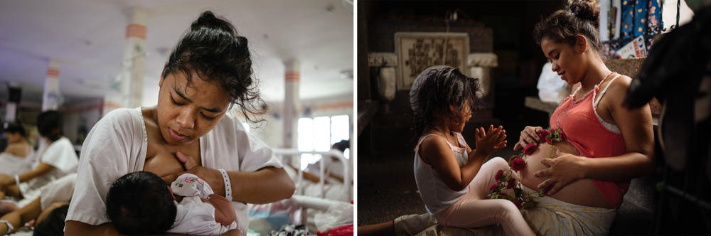 In 2017 (left), Ralyn Ramirez, then 17, had just given birth to her first child, a baby girl. She'd tell other teenagers that becoming a teen mom was not wonderful. But in 2019 (right), Ramirez became pregnant a second time.