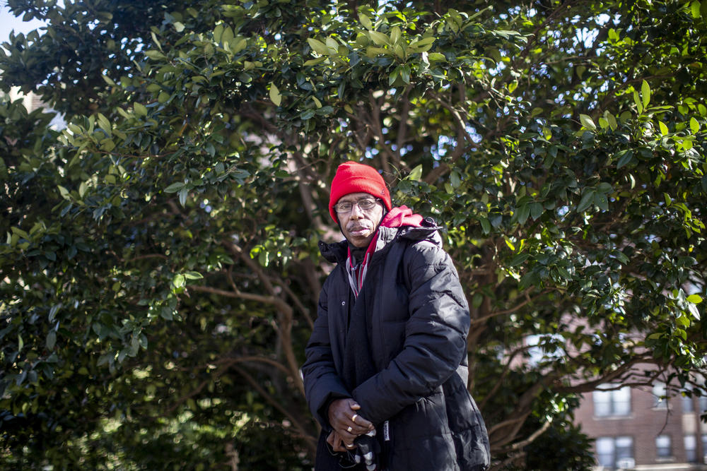 Curtis Lang Sr. is a convicted sex offender who hasn't registered for years. He is pictured at Meridian Hill/Malcolm X Park in Washington, D.C., in January 2020.