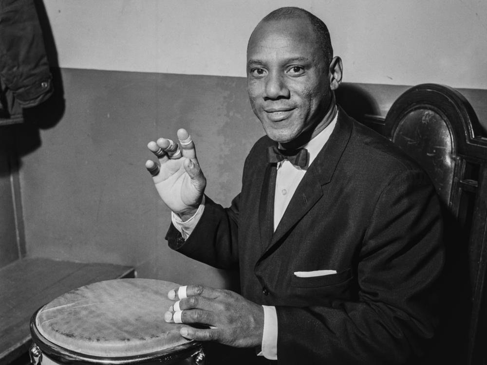 Cuban-born percussionist Candido Camero, circa 1960.