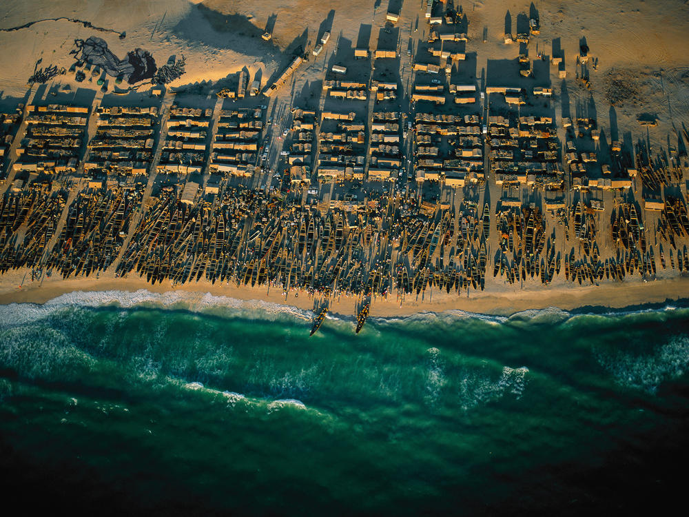 A fishing village near Nouakchott, Mauritania. After a severe drought, many of the country's pastoral nomads turned to the sea for their livelihood.