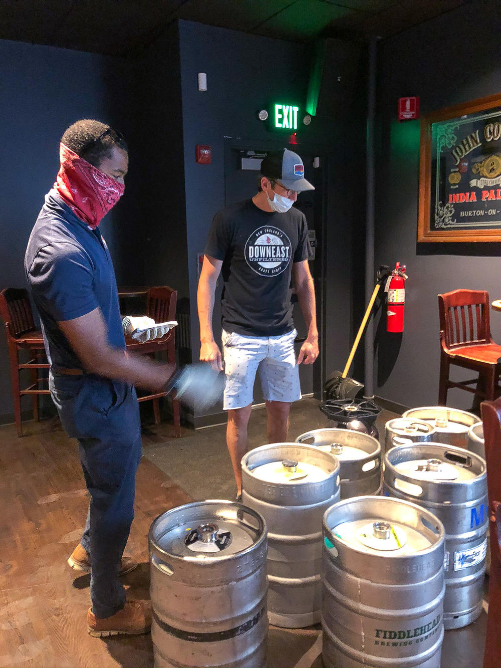 Vinny Gibson of Burke Distributing counts up kegs that Cornwall's is returning. The pub bought the beer in March, when it expected big crowds for Saint Patrick's Day, but the kegs have been gathering dust and the beer has gone flat since the pub closed because of the coronavirus.