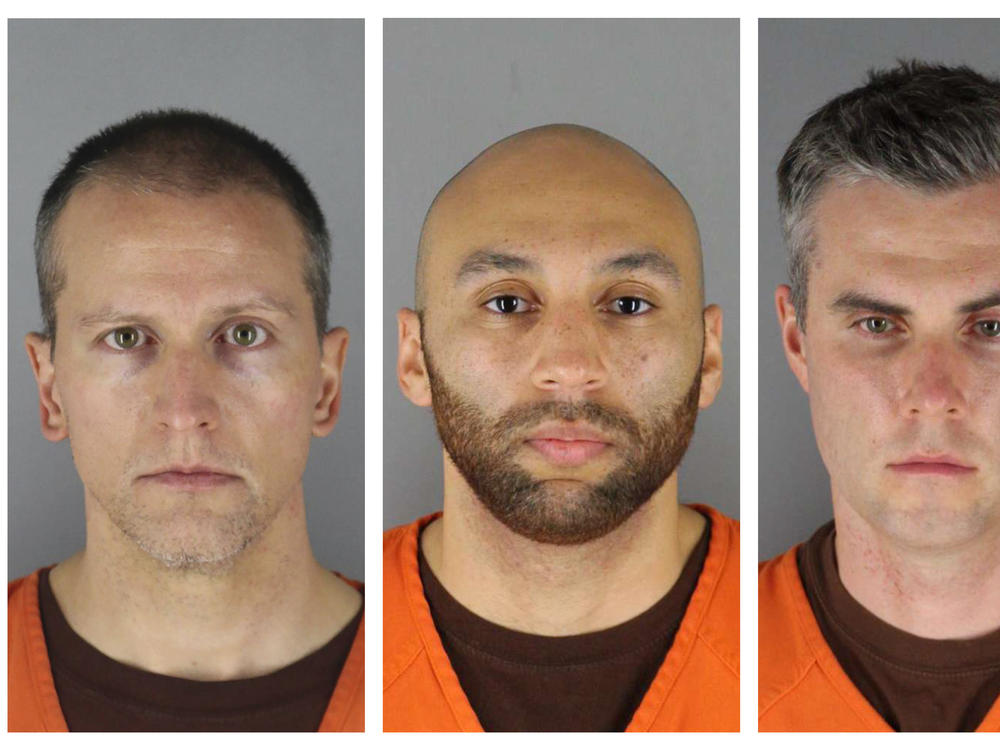 This combination of photos provided by the Hennepin County Sheriff's Office shows (from left) Derek Chauvin, J. Alexander Kueng, Thomas Lane and Tou Thao, the officers involved in George Floyd's death.