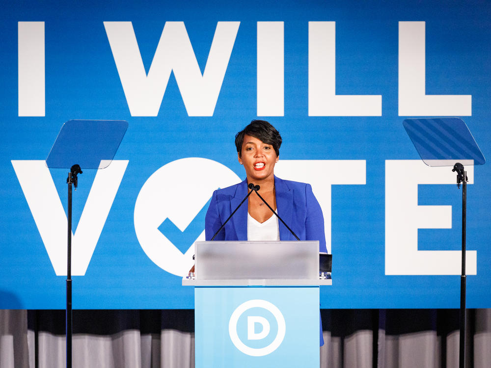 Atlanta Mayor Keisha Lance Bottoms addresses a Democratic National Committee event in June 2019 in Atlanta. The mayor is considered a contender for Joe Biden's vice presidential pick.