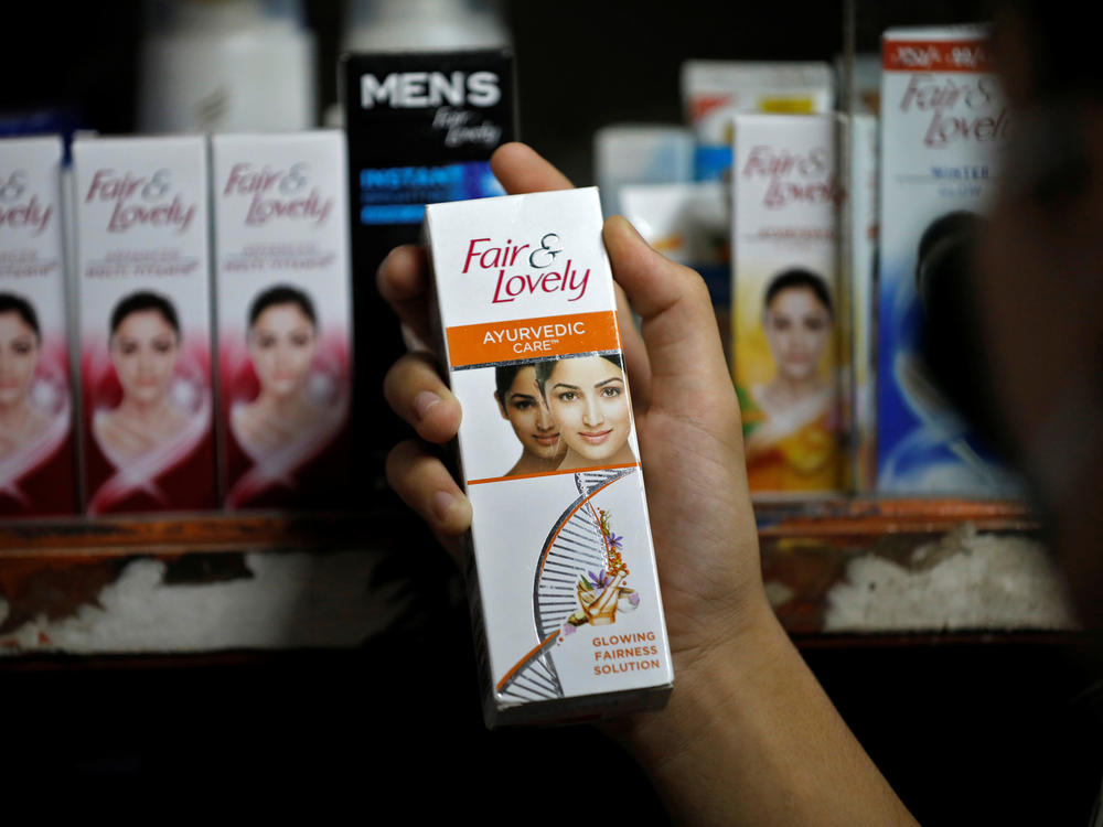 A package of Fair & Lovely skin-lightening cream at a shop in India. In response to calls for racial justice around the world, the product name is being changed to Glow & Lovely.