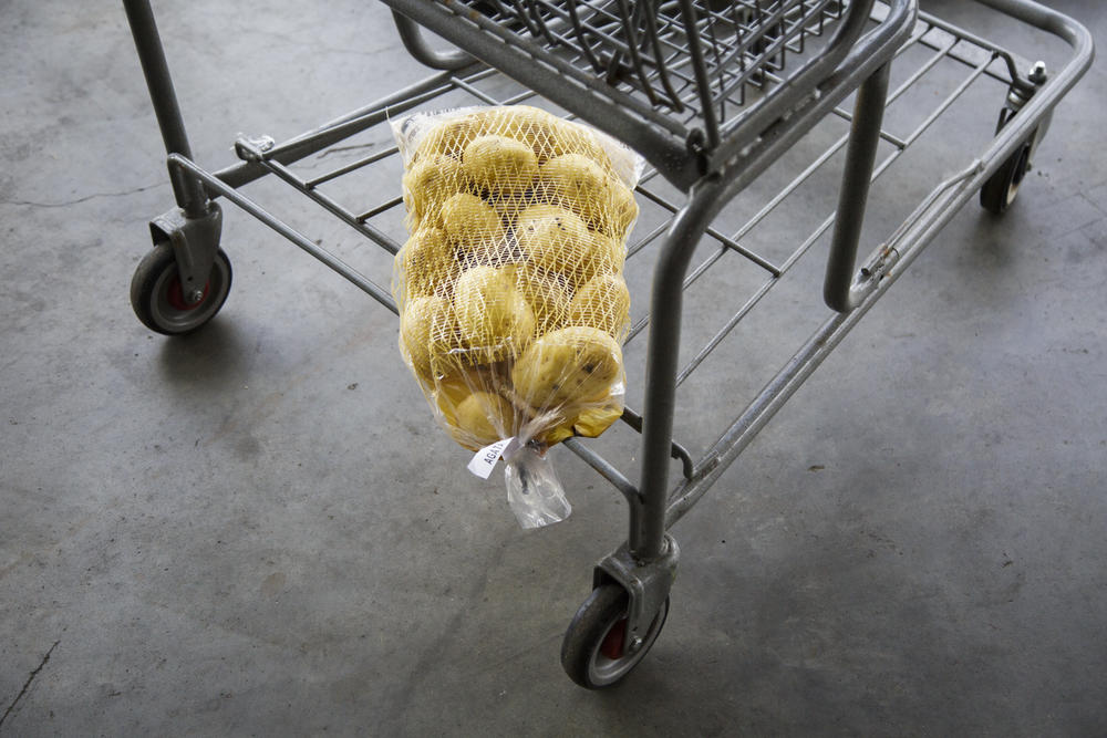 Potatoes were included in the boxes for federal employees by the Second Harvest of South Georgia food bank. 