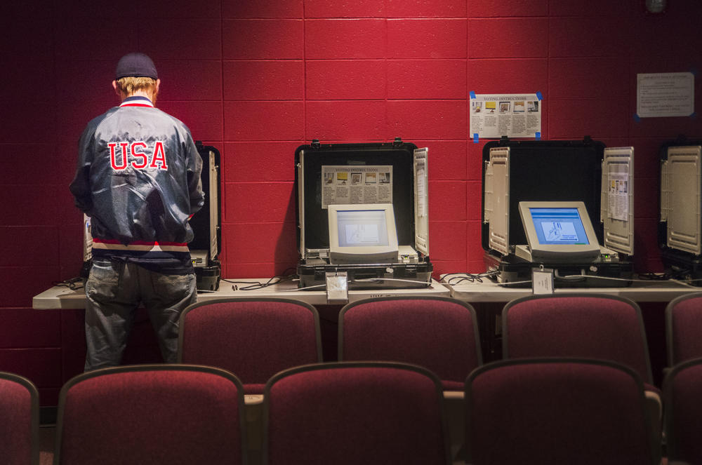 A primary voter at Howard High School in Macon, Ga. around lunchtime on Super Tuesday.