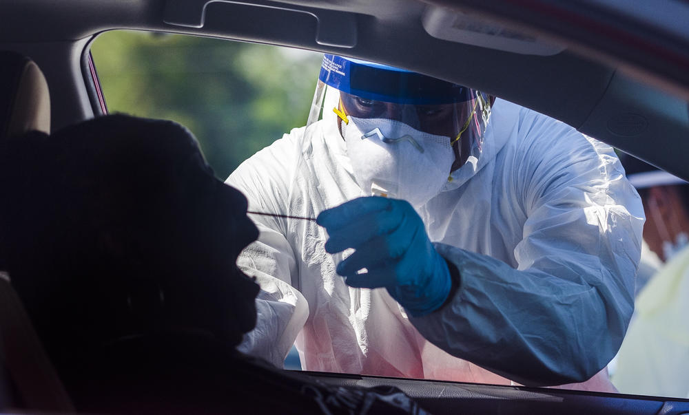 Testing performed by a private lab in a church parking lot in Macon. 