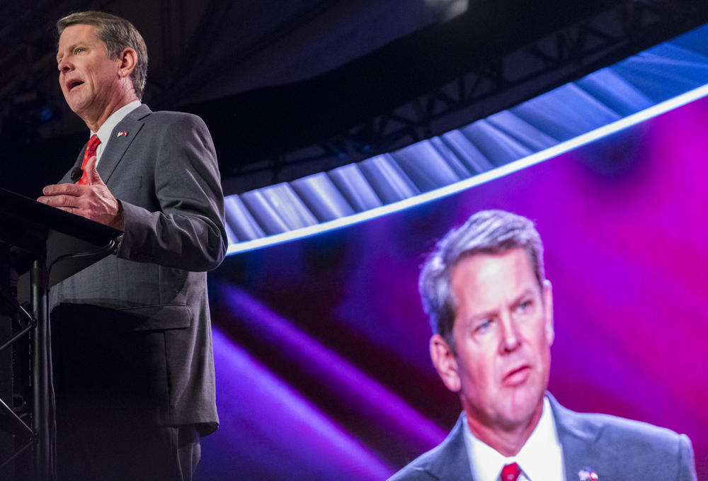 Georgia Secretary of State Brian Kemp makes his pitch to be the next Governor of Georgia during the annual Georgia Chamber of Commerce Luncheon. 