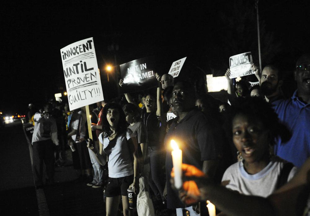 The scene outside the Troy Davis execution in 2011.