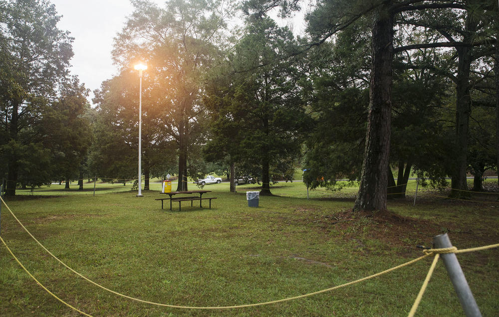 The area set aside for Death Penalty supporters outside  Jackson Diagnostic Prison during Kelly Gissendaner's 2015 execution. 