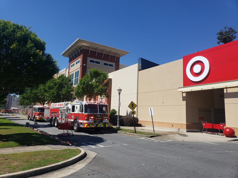 The Atlanta Fire Department and Atlanta Police Department responded Saturday morning to reports of fire and damage inside the Target on Sidney Marcus Boulevard in Buckhead.