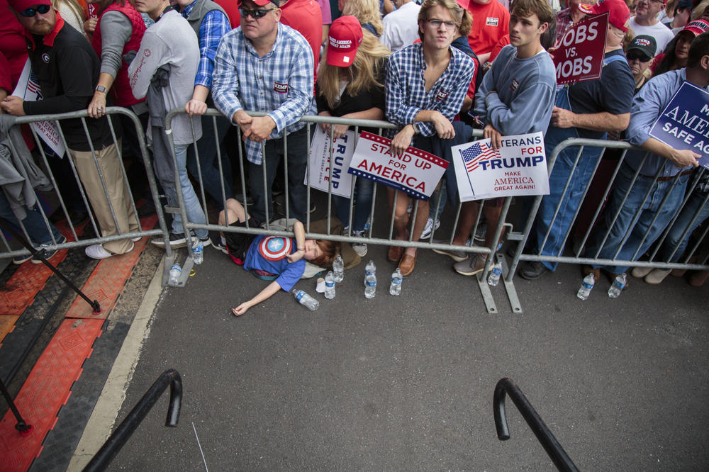 People waited eight hours or more to see and hear President Trump