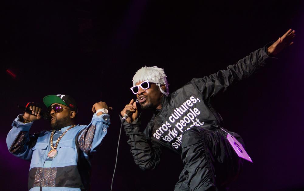 Big Boi and Andre 3000 of Outkast perform at at Lollapalooza.