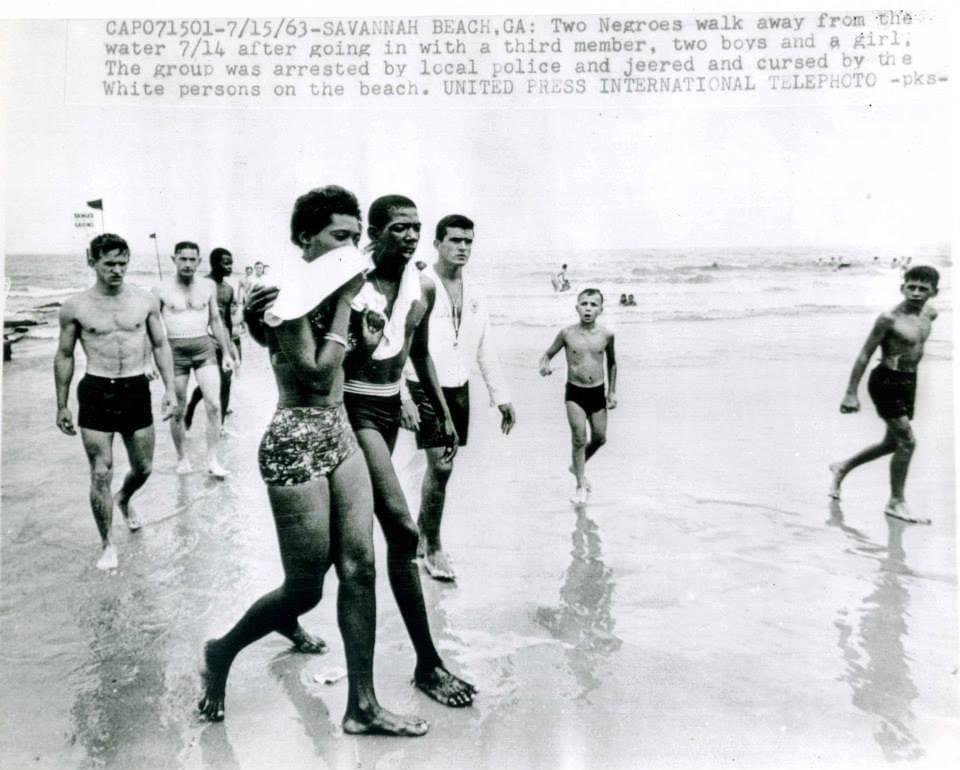 Black youths including future Savannah Mayor Edna Jackson were arrested attempting to desegregate the whites-only beach at Tybee Island in 1963.