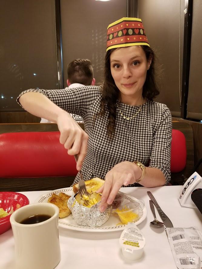 On Second Thought intern Emily Bunker at Waffle House on Valentine's Day
