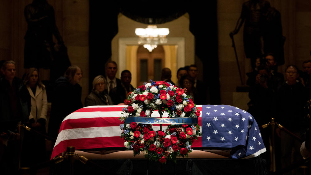 Former President George H.W. Bush is being eulogized Wednesday morning at a state funeral at Washington National Cathedral.