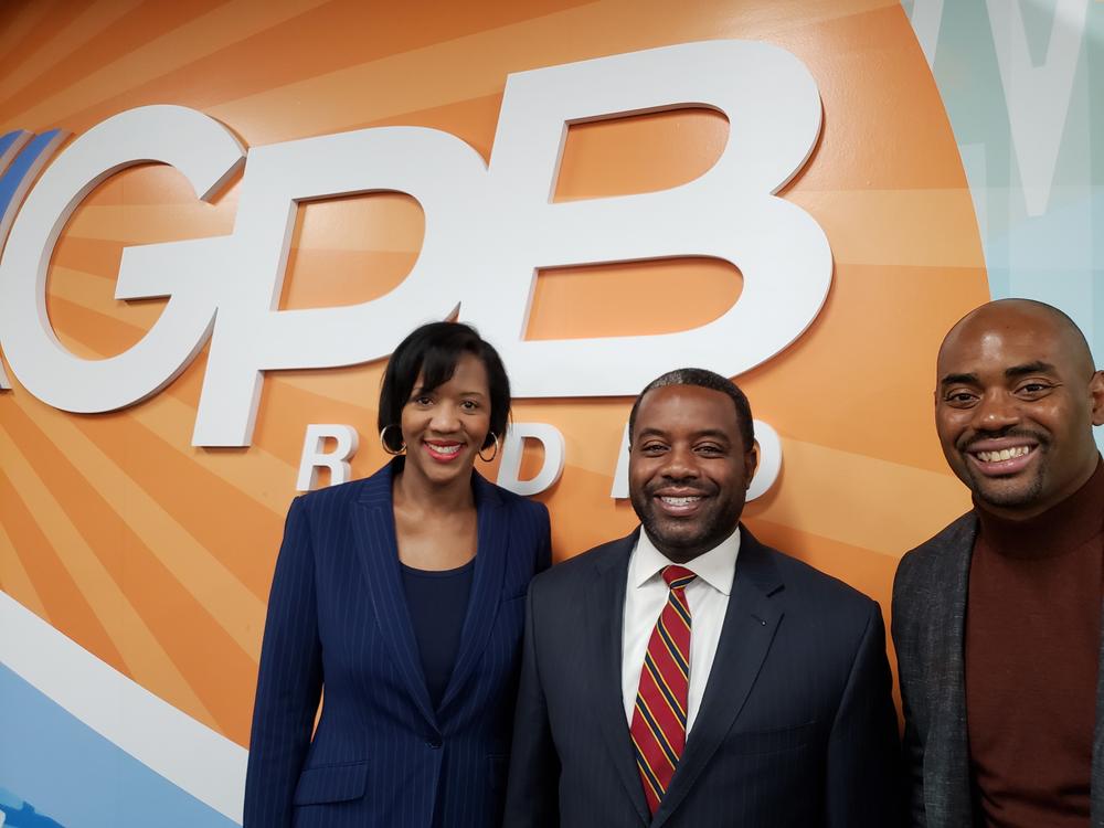 (from left to right) GPB's Leah Fleming, Brian Rivers of Morehouse, and advocate Chris Draft