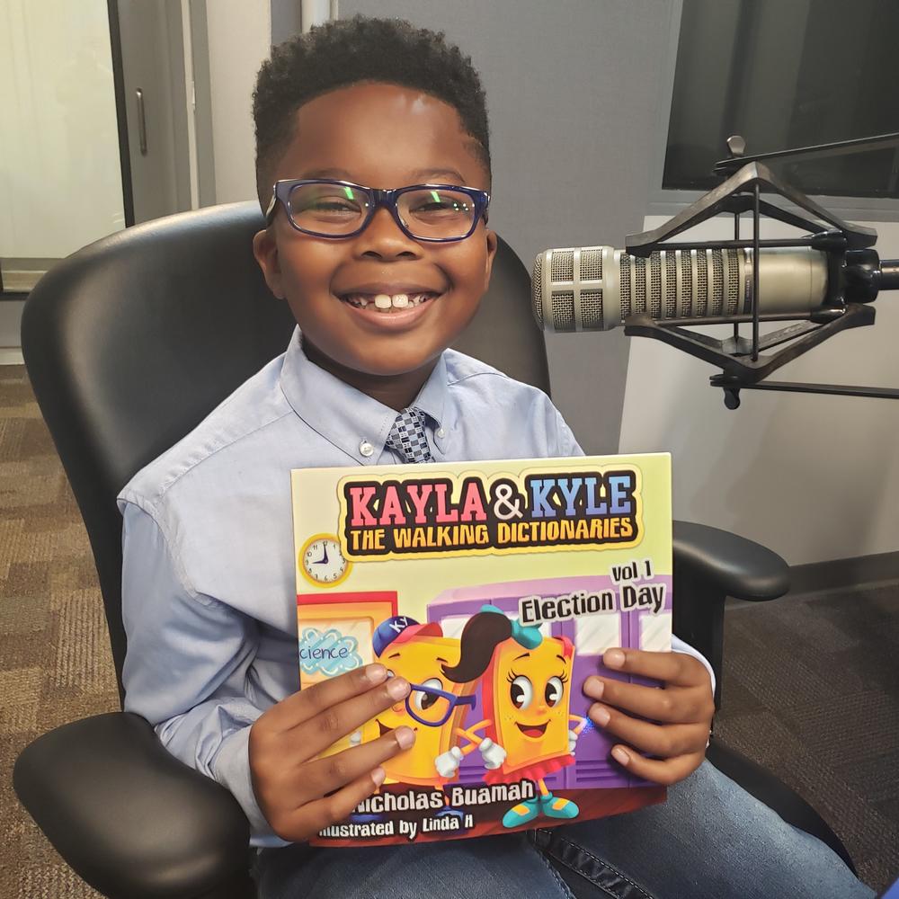 Eight year old NIcholas Buamah of Snellville is the author of Kayla & Kyle The Walking Dictionaries: Election Day, which came out last year.