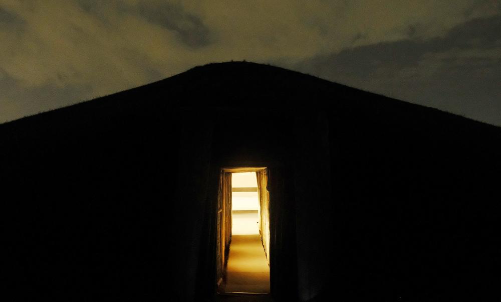 The entrance to the Earth Lodge, a one of a kind feature for its time period, at Ocmulgee Mounds National Historical Park in Macon. 
