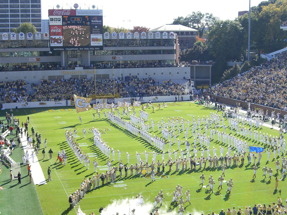 While handguns will be allowed in certain settings on Georgia campuses, they will be banned from athletic events and venues like GA Tech's Bobby Dodd Stadium.
