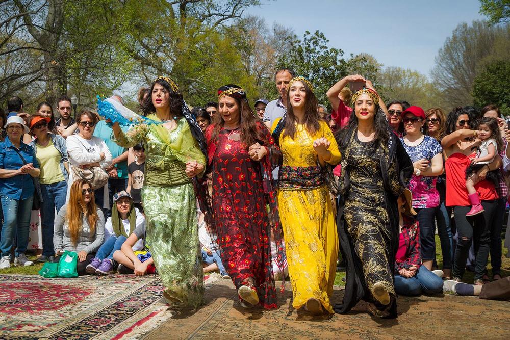 Women dance at the Atlanta Persian Festival in Piedmont Park on April 1 2018. 