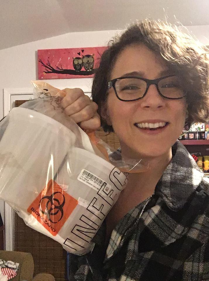 Jennifer Butler kept the "toxic bags" after her May 2018 surgery to remove the breast implants she said caused systemic symptoms that no doctor could diagnose. 