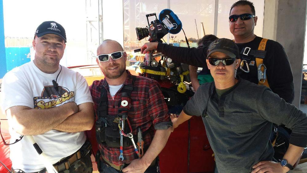 Greg Waddle (far left) and his fellow crew members.
