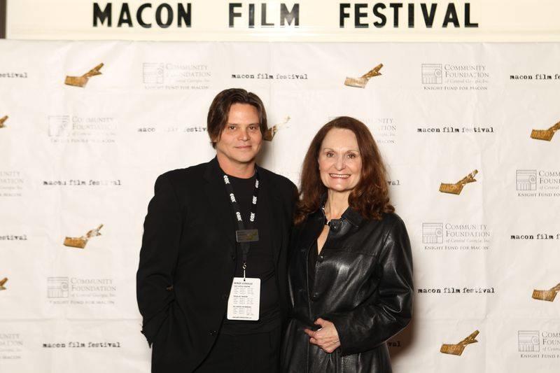 Terrell Sandefur with actress Beth Grant, who was a special guest at the 2012 Macon Film Festival.