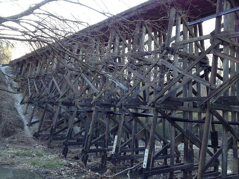 An old rail trestle at Tanyard Creek park in Atlanta's Buckhead neighborhood