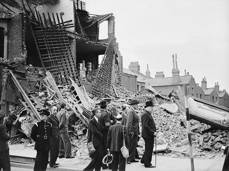 Winston Churchill visiting bomb-damaged areas of the East End of London, Sept. 8, 1940. Erik Larson's new book, 'The Splendid and the Vile,' dives into the details behind how Churchill guided the U.K. through the hardships of the London Blitz.