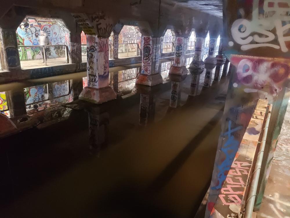 The Krog Street tunnel was closed to traffic on Friday morning following Thursday's severe weather.