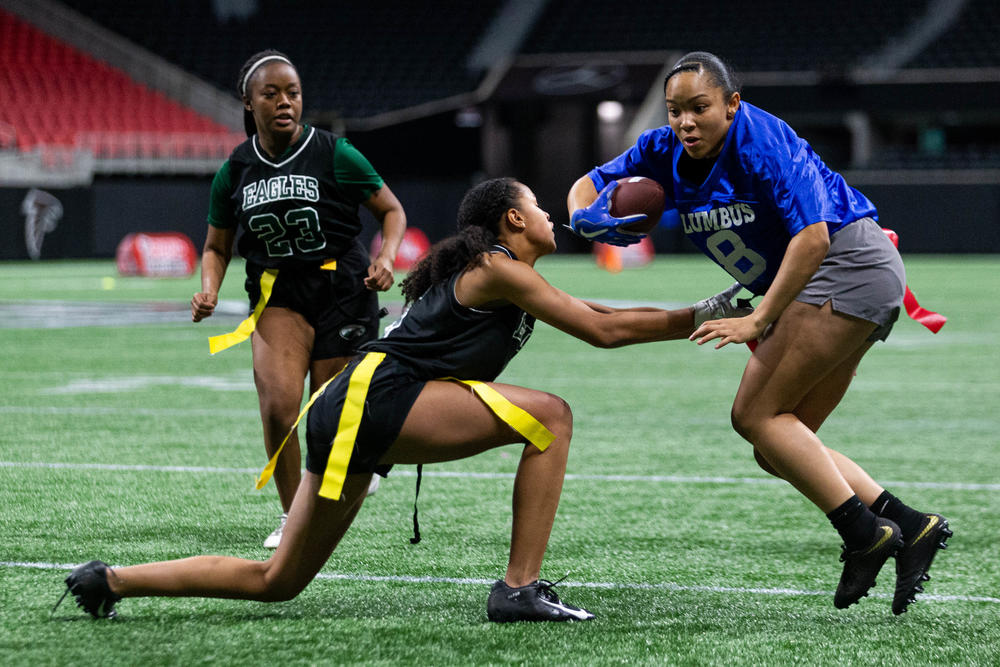 High school girls compete at Mercedes-Benz Stadium for a shot at the championship.