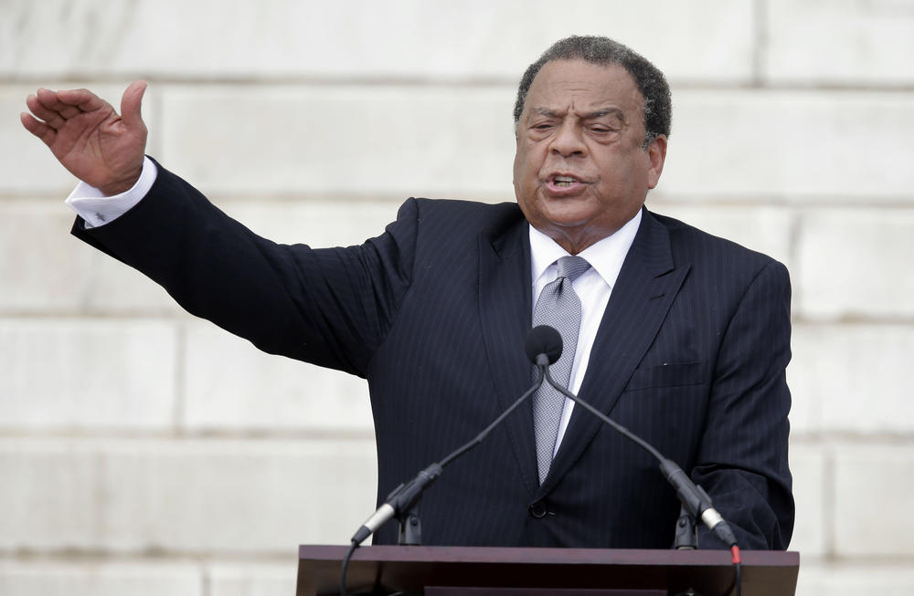  In this Aug. 28, 2013 file photo, former United Nations Ambassador Andrew Young speaks at the Let Freedom Ring ceremony at the Lincoln Memorial in Washington to commemorate the 50th anniversary of the 1963 March on Washington for Jobs and Freedom.