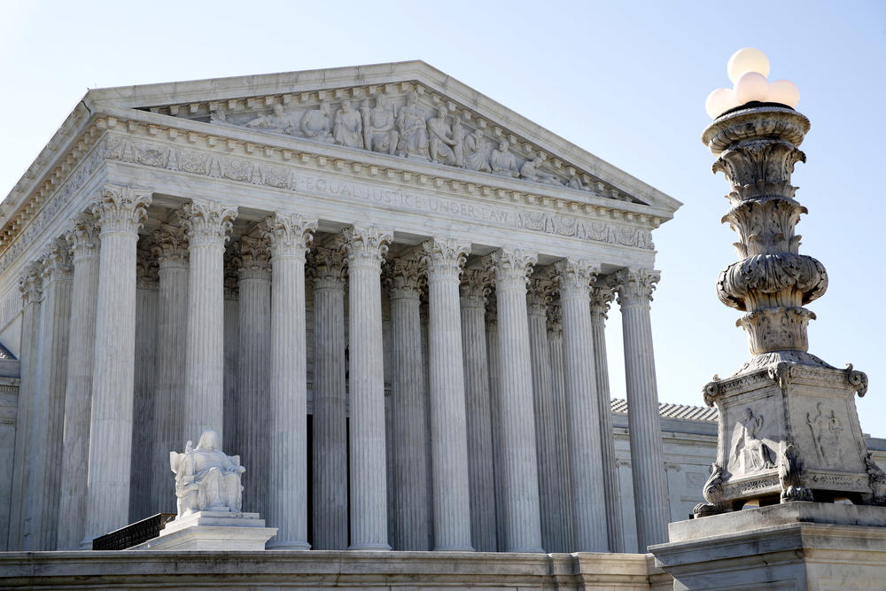 The Supreme Court is seen Monday, July 9, 2018, in Washington. President Donald Trump is expected to announce his choice on a replacement for retiring Supreme Court Justice Anthony Kennedy Monday evening. 