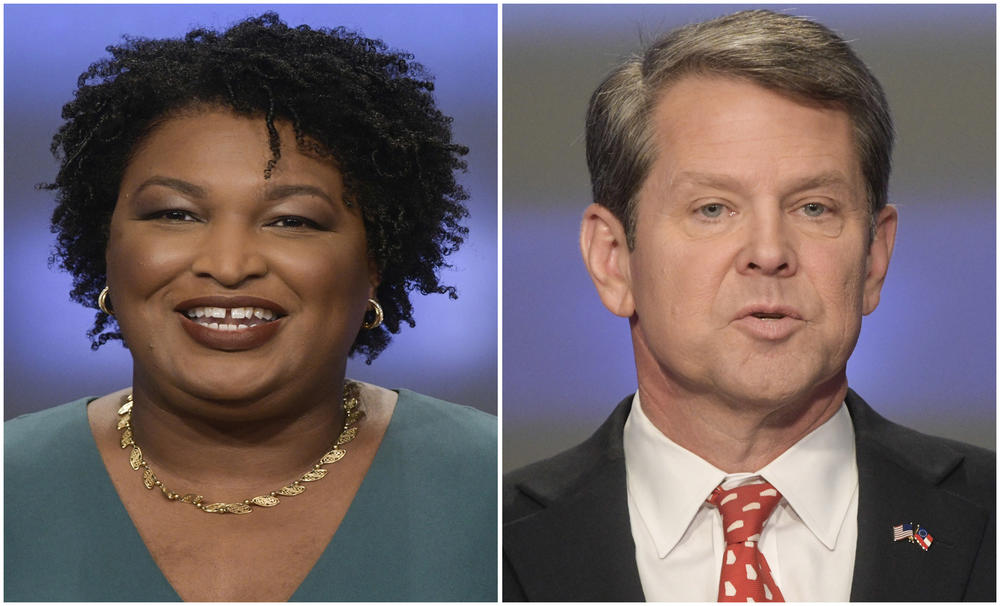 Georgia gubernatorial candidates Stacey Abrams, left, and Brian Kemp.